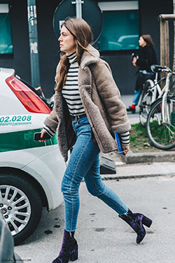 Outfits con abrigo de borrego con zapato de terciopelo street style: trajes de invierno,  Estilo callejero  