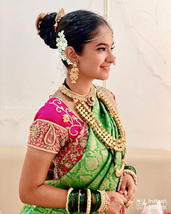Sari De Seda Chanderi De Color Verde Con Pallu Estampado Y Blusa: Estilo de vida,  MODA,  sari  