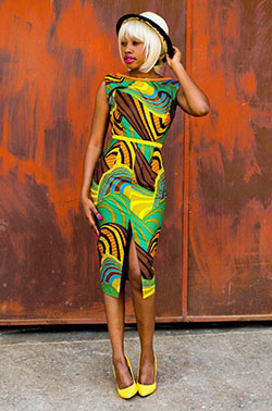 Ideas para vestir en color amarillo 2020 con vestido de cóctel: vestidos de coctel,  Fotografía de moda,  modelo,  Alta costura,  Vestidos Roora,  traje amarillo,  Impresiones de cera africanas  
