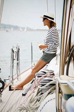 Traje de combinación de colores verano de vela, ropa casual, marinière, camiseta: Traje de camiseta,  Trajes de navegación  