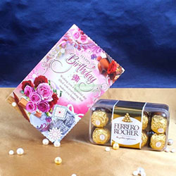 Tarjeta de Felicitación de Cumpleaños con Chocolate Ferrero Rocher: 