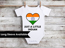 Body/camiseta para bebé con la bandera de la India divertida: MODA,  Día de la Independencia,  estilo de los niños,  Traje de camiseta  