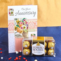 Tarjeta Aniversario con Caja Ferrero Rocher: 