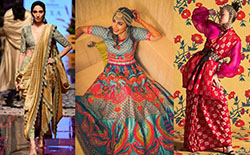 Ideas de ropa amarilla y rosa con ropa formal, sari.: Fotografía de moda,  Traje amarillo y rosa,  sari banarasi,  Atuendos Mehdi  