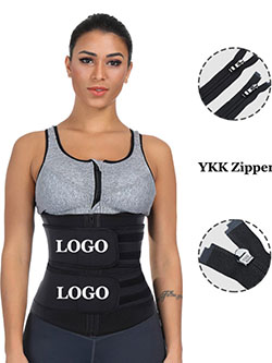 Cintura de látex de gran tamaño negra más delgada con fajas de cuerpo con cremallera YKK: 