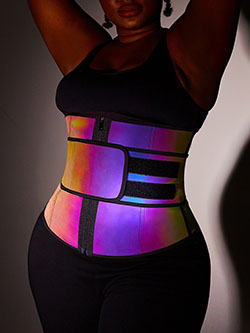 Entrenador de cintura de látex reflectante Rainbow Quema de calorías: 