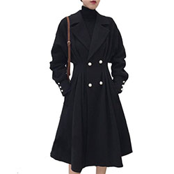 Gabardina gótica de talla grande para mujer abrigo negro: gabardina,  traje de talla grande  