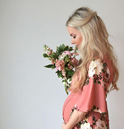 Moda Maternidad 2018: Vestido premamá floral Dahlia-Mauve: 