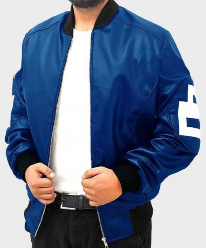 David Puddy Seinfeld 8 Ball chaqueta bomber azul: 