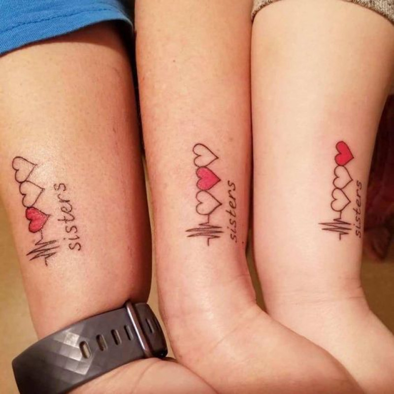 Ideas de tatuajes de latidos del corazón para hermanas: Ideas de tatuajes  