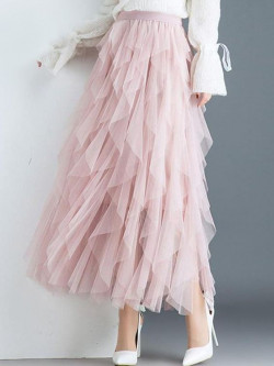 Elegante y hermosa falda larga de tul, prenda de una pieza.: 