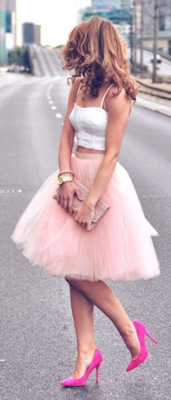 Faldas de tul para mujer falda de tul con volantes, falda de tul rosa: falda bailarina  