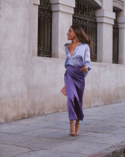 Trajes de estética morada, camisas, vestido pastel, moda de atuendo verde menta, falda morada, ideas de atuendos violetas: 