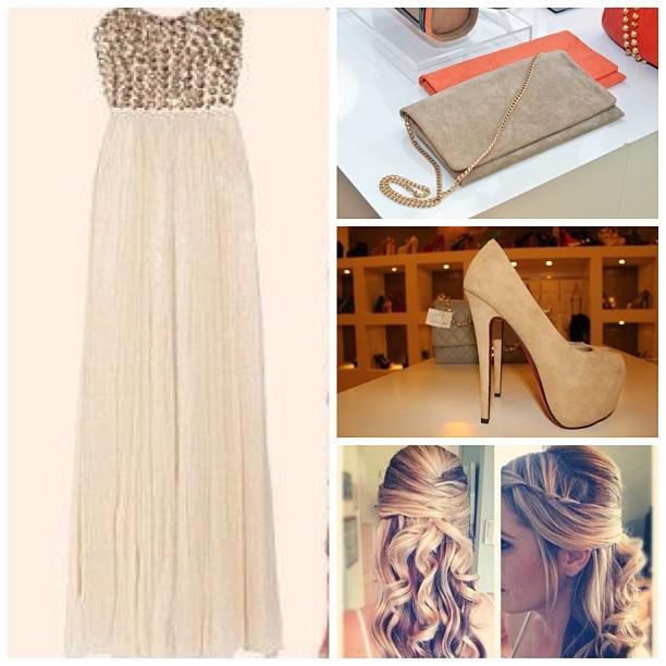 Ideas de atuendos para el baile de graduación tumblr: #nofilter #nudeheels #brown #heels #pumps #curls #hairstyles #live #love #laugh ...