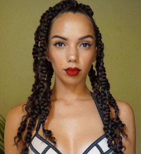 Black Girl Crochet trenzas, cabello con textura afro: trenzas de caja,  peinados africanos,  peinado mohicano,  peinados negros  