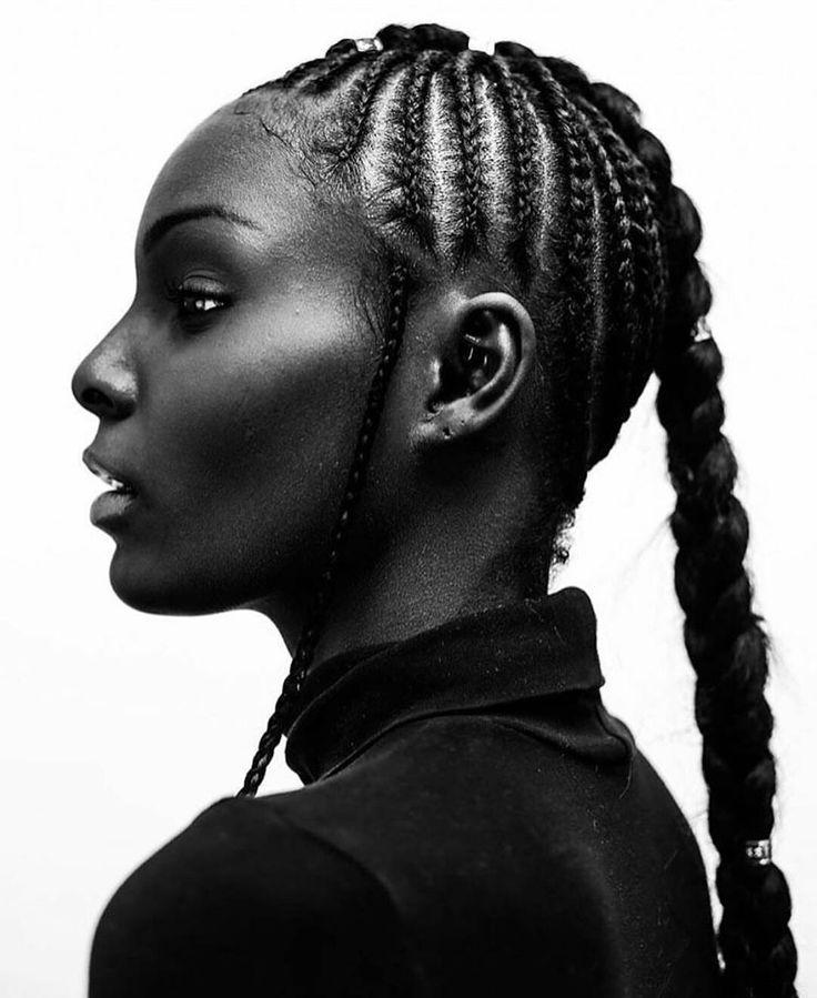 Black Girl Trenza francesa, Cabello negro: afroamericano,  trenzas de caja,  peinados africanos,  peinados negros,  como un regalo profundo  