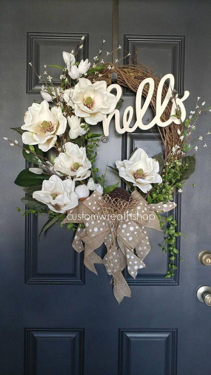 Corona de magnolia, flor artificial, magnolia del sur: día de Navidad,  Ramo de flores,  Diseño floral,  Flor artificial,  ideas para coronas  