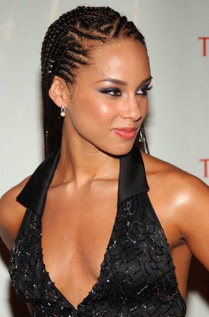 Chica negra Alicia Keys, trenzas de caja: Cabello con textura afro,  Pelo castaño,  peinados africanos,  peinados negros  