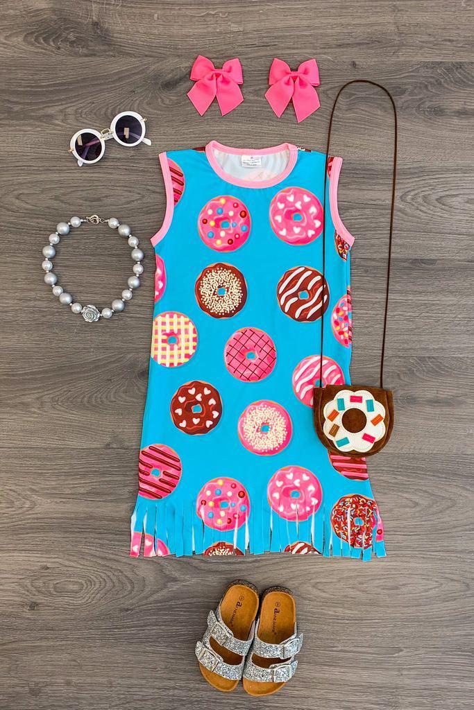 Vestido con flecos de donut: 