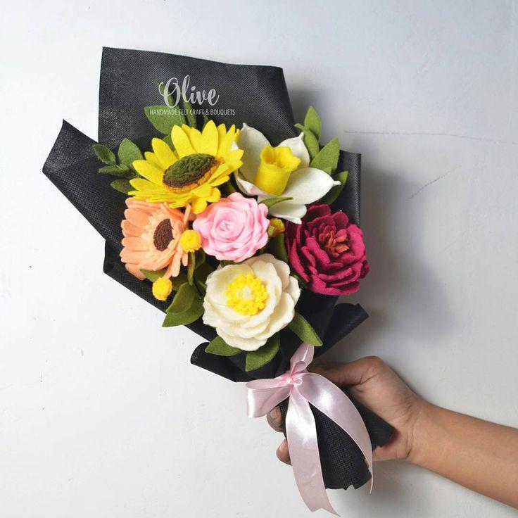Edición de flores mixtas • #olivefelt2017 #olivefeltflower #olivefeltcraftgresik #ol...: 