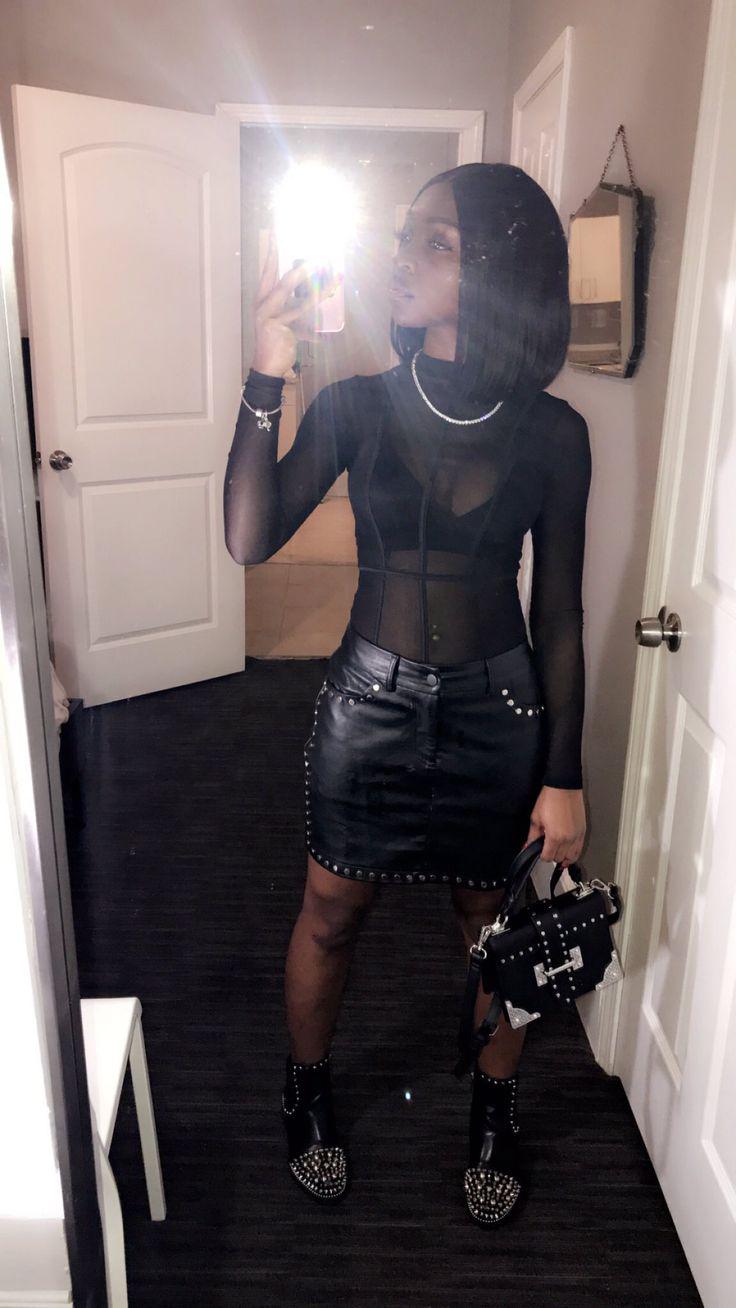 Chicas negras Ropa casual Moda Nova: Falda de cuero,  trajes de droga  