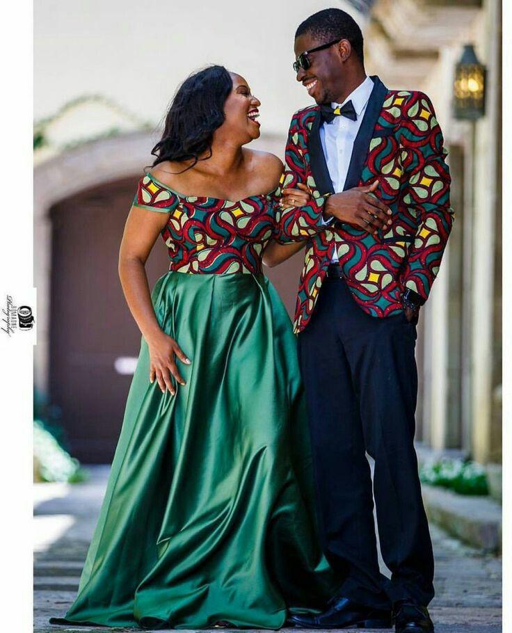 Vestido de novia estilo africano...: Trajes de boda de pareja negra  