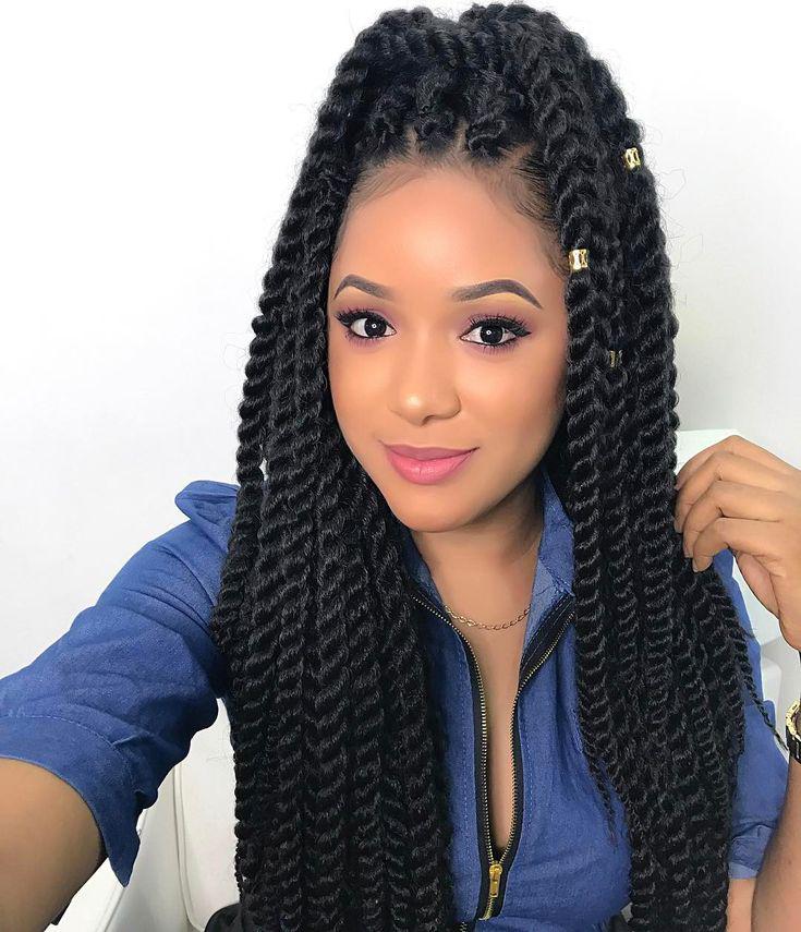 Black Girl Hairstyle For School, Crochet braids y Box braids: Cabello con textura afro,  trenzas de ganchillo,  Peinado de chicas lindas  