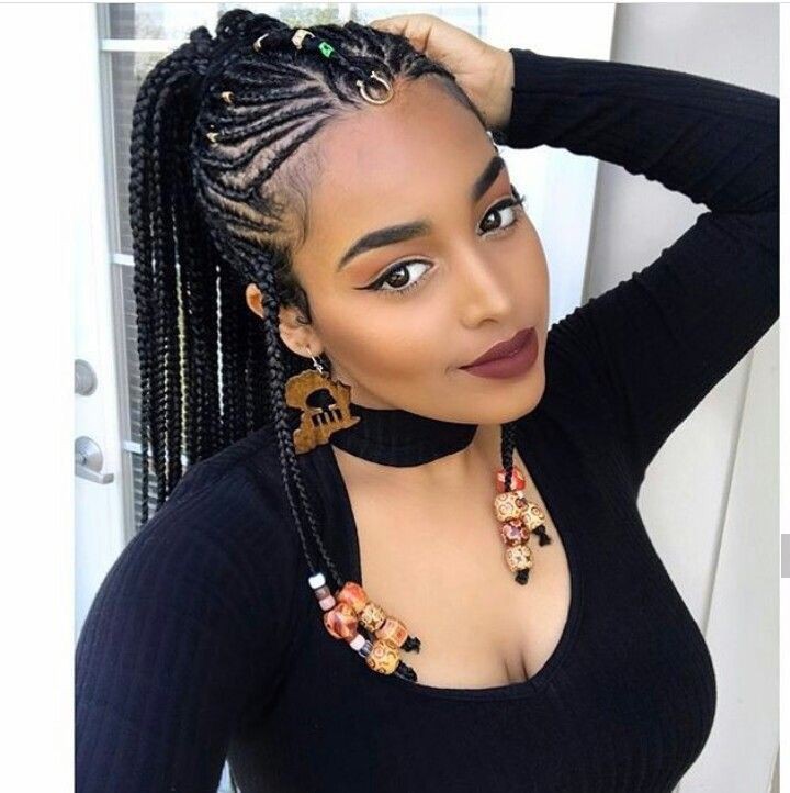 2017 peinados con trenzas, Trenzas de caja y Peinados africanos: Cabello con textura afro,  Pelo largo,  trenzas de caja,  peinados africanos,  peinado mohicano,  Peinados Trenzados  