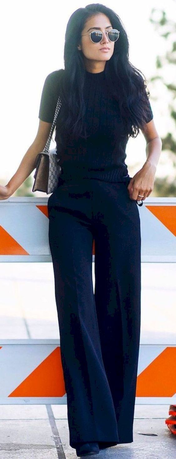 Outfit ropa negra: pantalones negros,  Casual elegante  