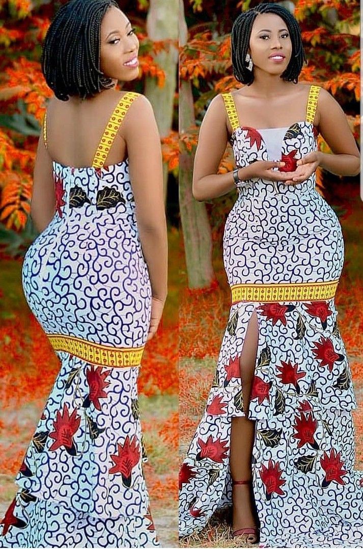 vestido largo africano: vestido de bola,  vestido largo,  Ideas de peinado,  Trajes Africanos Tradicionales  