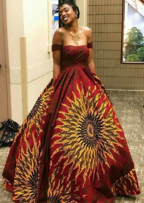 vestidos estampados africanos para bodas: vestido largo,  Trajes Africanos Tradicionales  