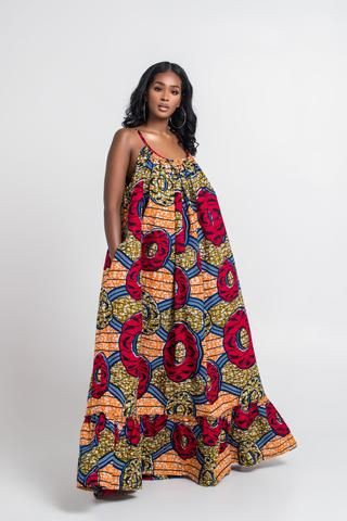 Vestido de día, Maxi vestido, Petite Robe: vestido largo,  Trajes Africanos Tradicionales  
