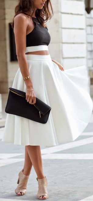 Cosas que van con faldas blancas: Falda de tubo,  Atuendos De Top Corto  