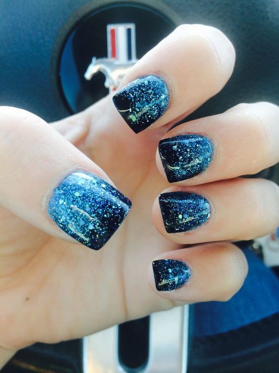 diseños de uñas negras y azules: Arte de uñas,  Uñas de gel,  uñas azules,  Manicura  