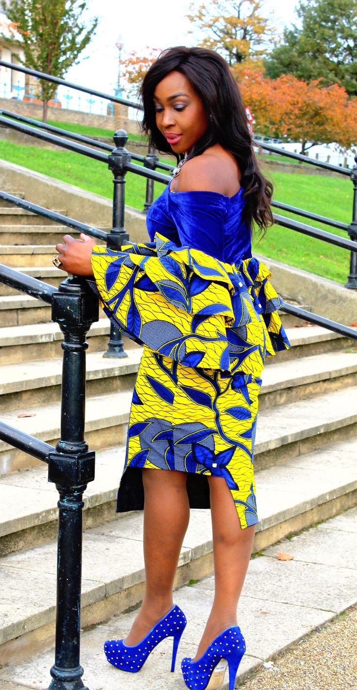 Últimos diseños de estilo de vestido de Ankara para 2019: vestidos africanos,  Vestido Corto Ankara  