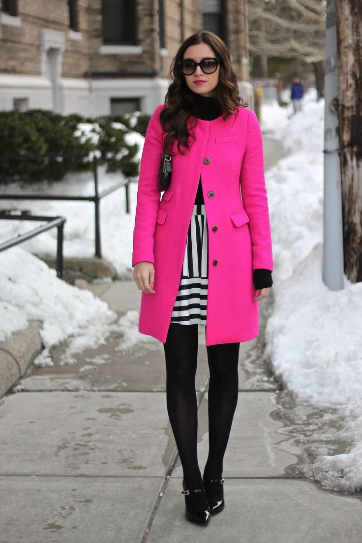 Abrigo de invierno rosa fuerte para inviernos: trajes de invierno,  Ideas de trajes rosas  