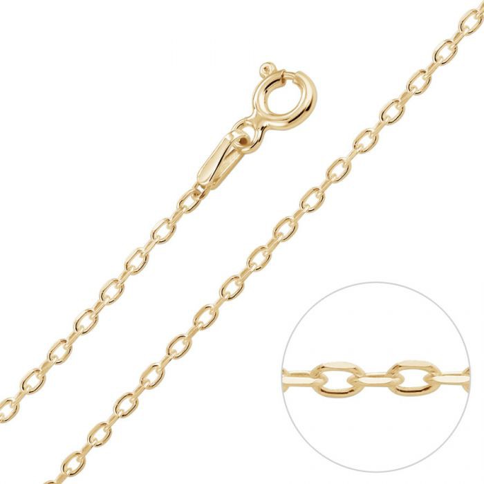 Collar De Cadena Cable Trace De Corte De Diamante De 1,5 MM Chapado En Oro Amarillo De 9 Ct 13,00 €: 