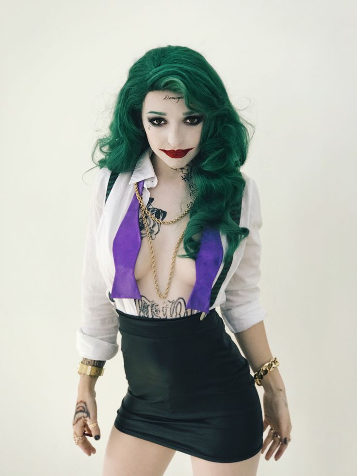 Awesome Squad Joker Disfraz Mujer: disfraz de Halloween,  escuadrón suicida,  harley quinn,  disfraz de bromista  