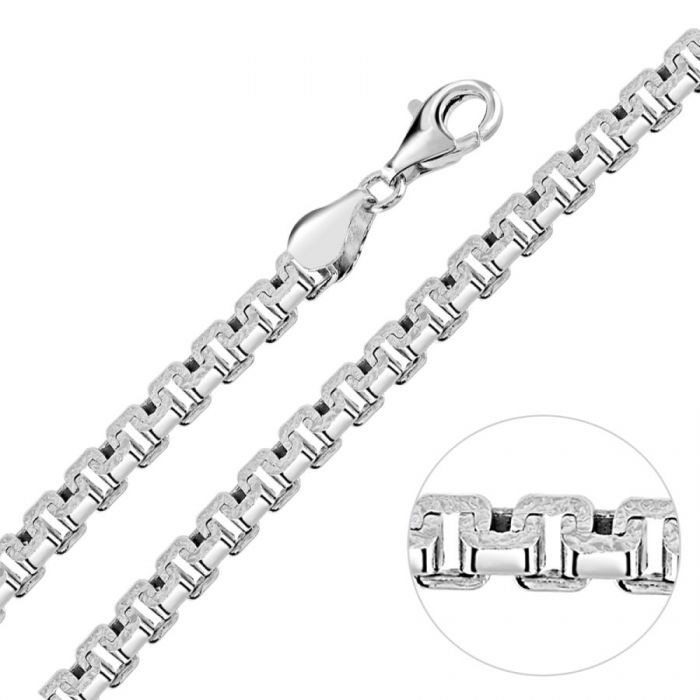 Collar de cadena con pavé de caja griega de plata de ley de 5,4 mm £ 142,00: collar,  Cadena de caja griega  