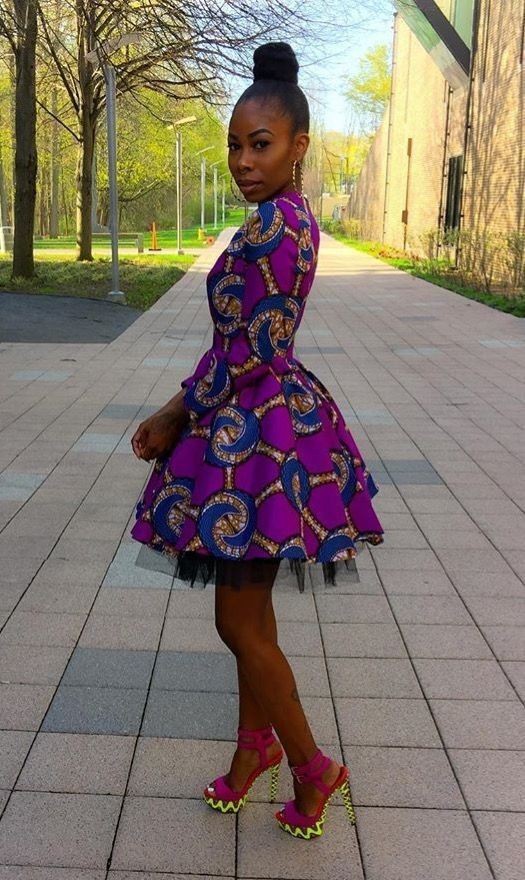 Conjunto de vestido corto de Ankara para niñas: Vestidos Ankara  