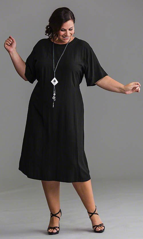 Vestido negro pequeño de ropa activa para mujer, ropa de talla grande: traje de talla grande,  gabardina  