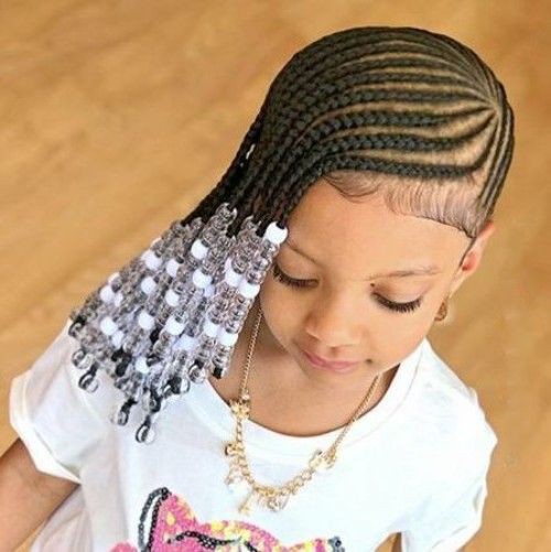 Cornrows para niñas, Cabello negro: afroamericano,  Ideas de peinado,  pelo negro,  Peinado de trenzas de caja,  peinados de niños  