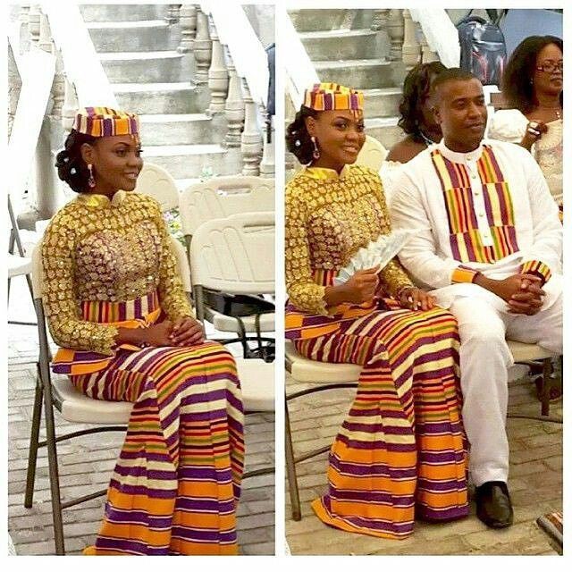 Vestido de cama Ghana Kante, tela Kante: Vestido de novia,  vestidos africanos,  paño kente,  Estilos Kaba  
