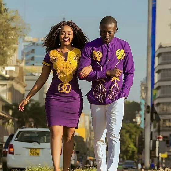 Diseños de pareja africana de moda diaria, estampados de cera africana: vestidos africanos,  Trajes de pareja a juego  