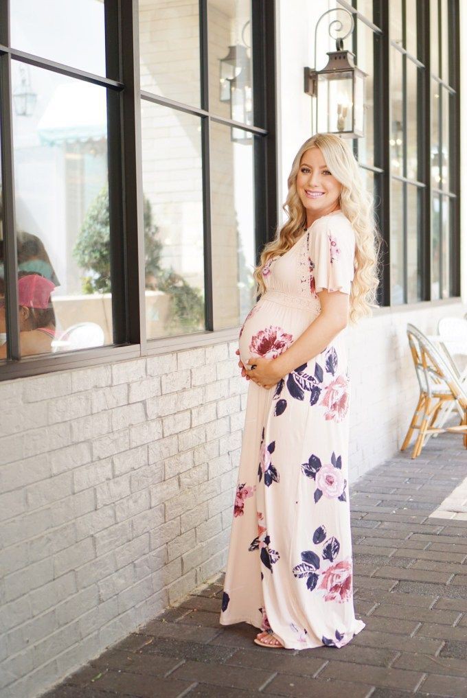 Vestido floral para baby shower, ropa de maternidad: Diseño floral,  ropa de maternidad,  vestido largo,  fiesta de bebe,  Trajes De Maternidad  
