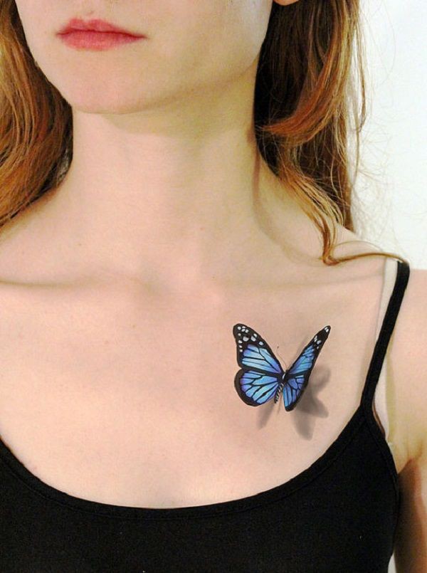 tatuaje de mariposa 3d en el hombro: Arte Corporal,  Tatuador,  Tatuaje temporal,  Ideas de tatuajes,  tatuaje de mariposa  