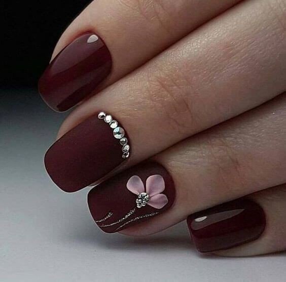 Matrimonio mejores ideas para diseños de uñas 3d 2019, Nail art: Esmalte de uñas,  Arte de uñas,  Uñas de gel,  Uñas postizas,  Borgoña elegante  