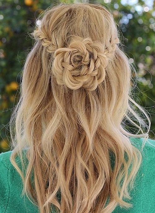 Peinado de trenza de flores increíblemente increíble, integraciones de cabello artificial: Pelo largo,  Ideas para teñir el cabello,  Ideas de peinado,  Pelo castaño,  El pelo en capas  