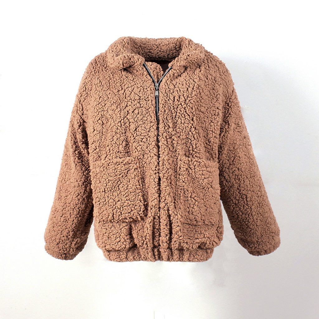 Linda y elegante chaqueta difusa para mujer, piel sintética.: trajes de invierno,  ropa de piel,  Piel sintética,  chaqueta de vuelo,  Chaqueta de lana  