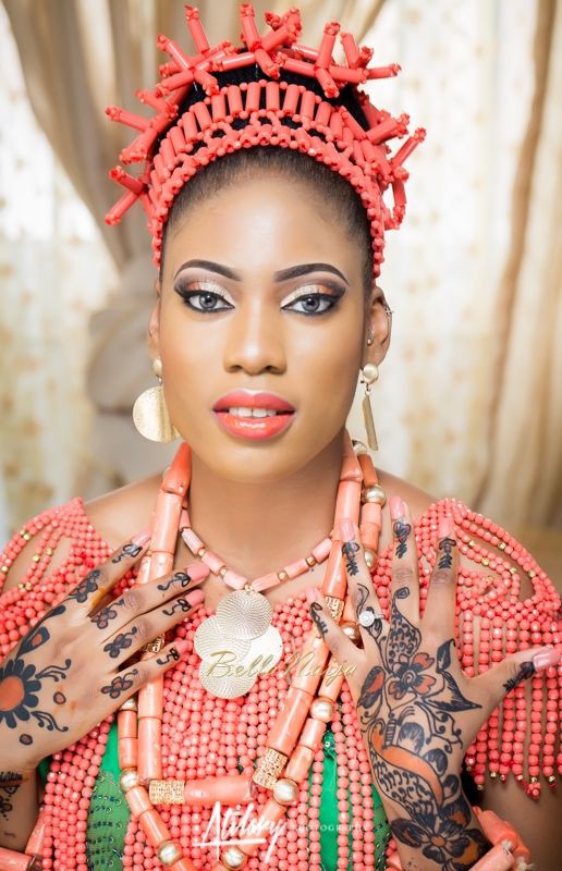 Maquillaje de boda tradicional, Maquillador: Maquilladora,  vestido de novia blanco,  vestidos nigerianos  